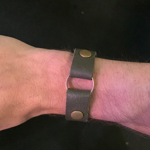 Leather Memorial Band Bracelet - Picture 1 of 3